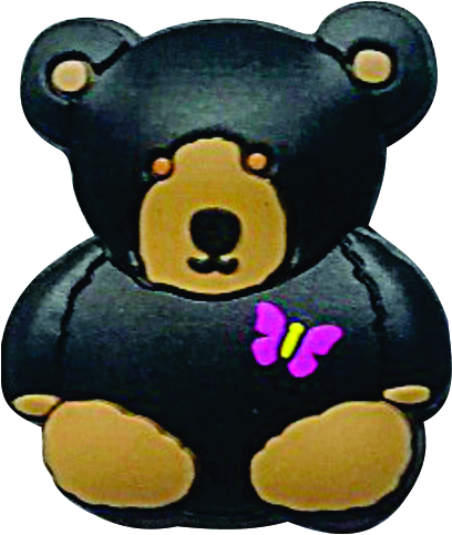 Black Bear - Smart Charms 3D Rubber Badge Reel-