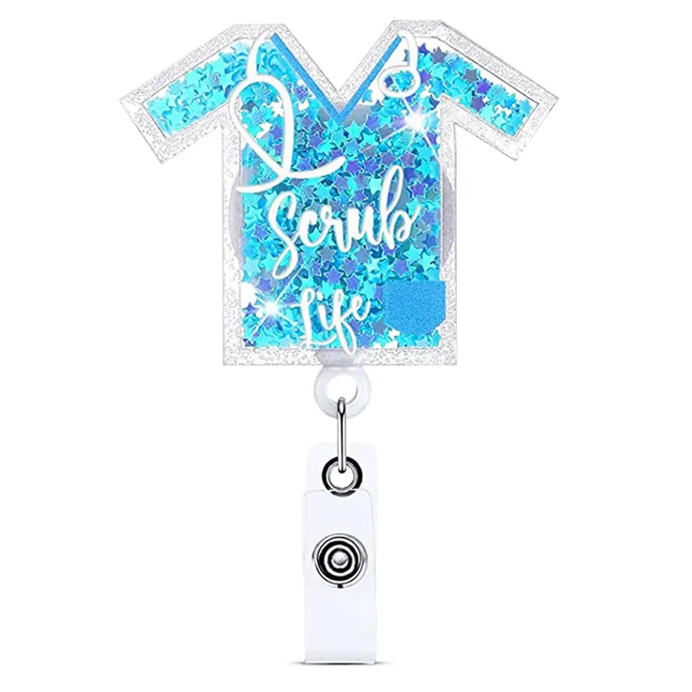 Scrub Life Blue - Cutieful Shaker Badge Reel-Cutieful