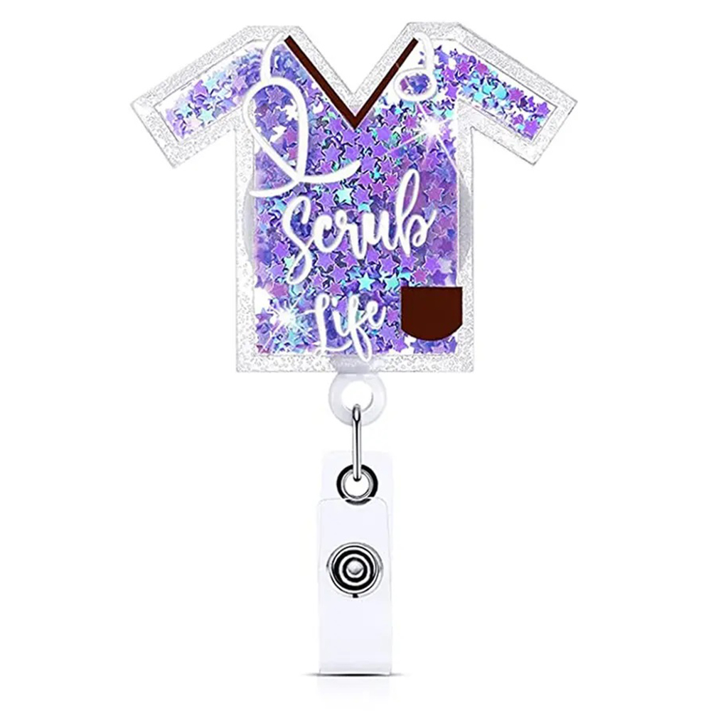 Scrub Life Purple - Cutieful Shaker Badge Reel-Cutieful