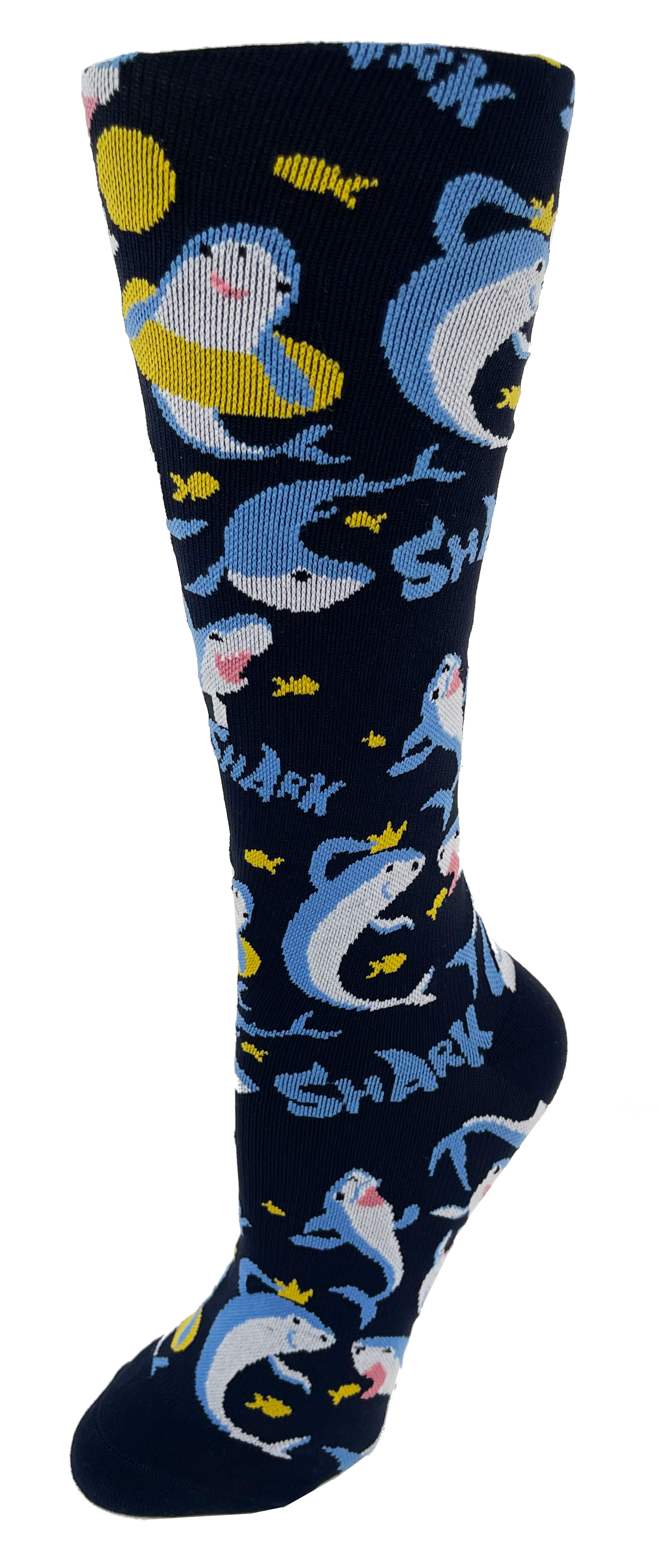 Shark Attack - 15-20 mmHg Knit Compression Sock-Cutieful
