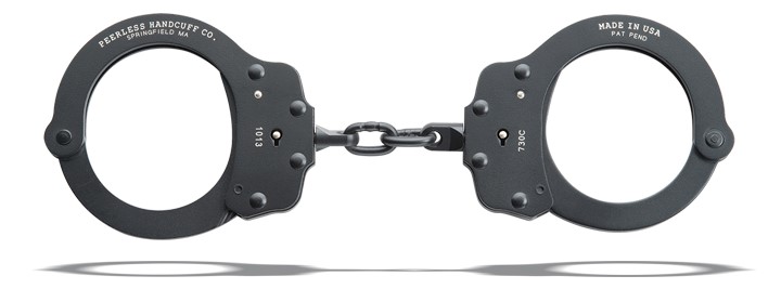 730CB Black Superlite Chain Link Handcuffs-