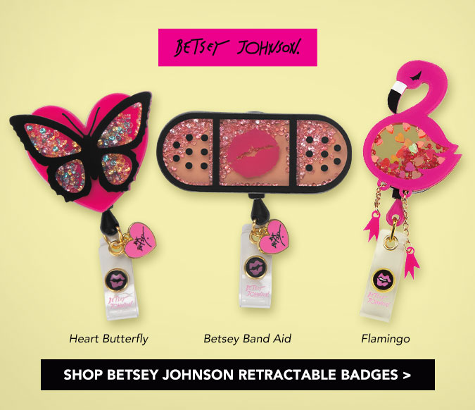 Betsey Johnson Retractable Badge Reels Color: RX