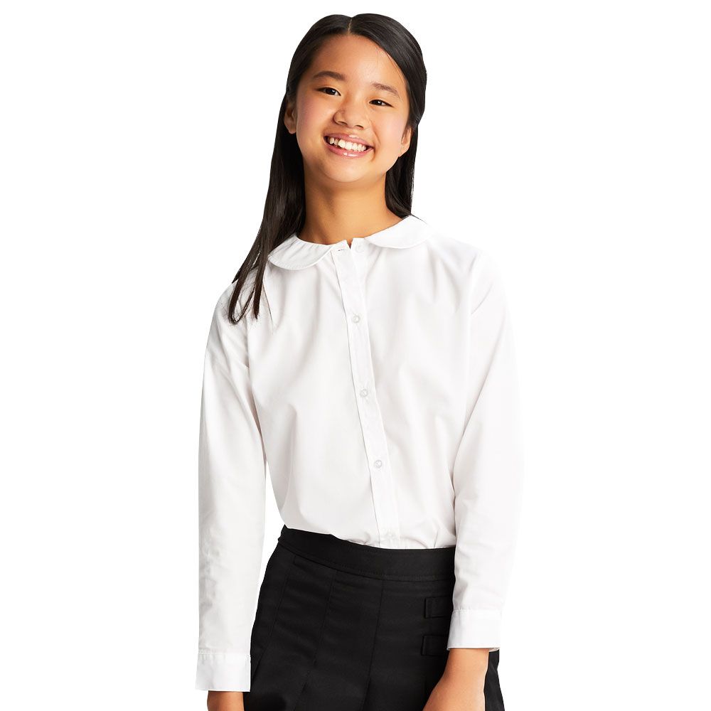French Toast Girls&#8216; Long Sleeve Modern Peter Pan Collar Blouse-French Toast