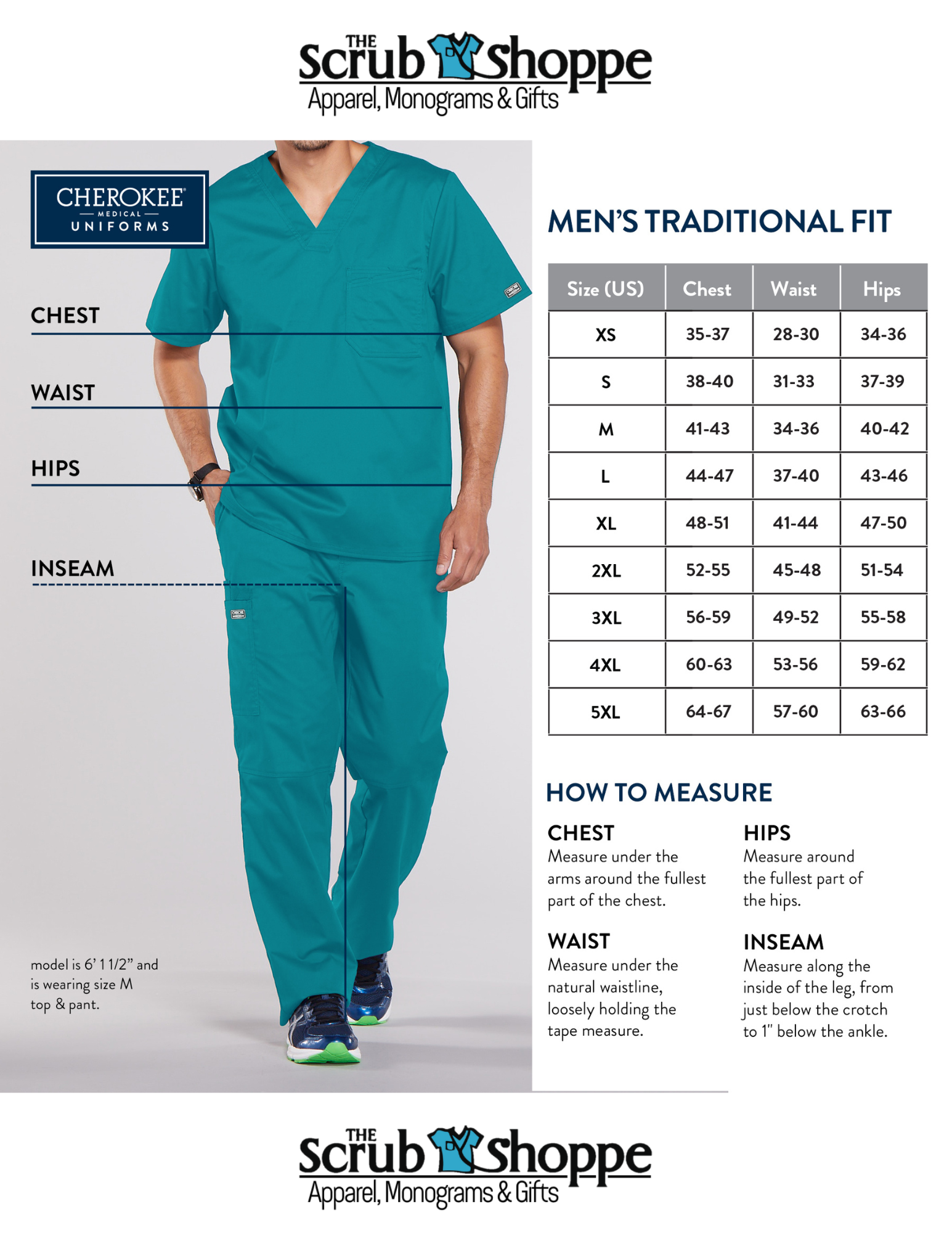 Cherokee Uniforms Scrubs Size Chart