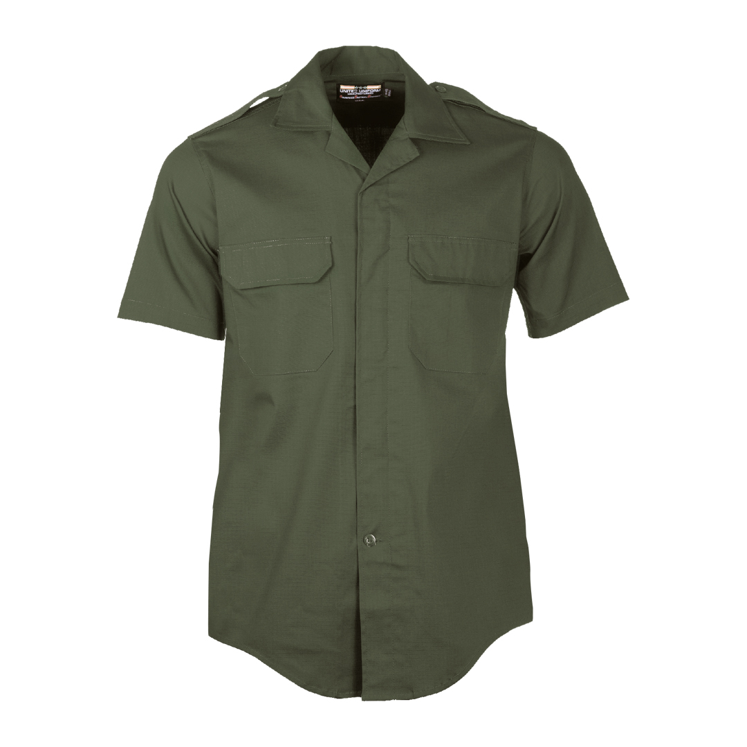 CDCR Class C Line Duty Shirt, Short Sleeve, Forest Green-AMW