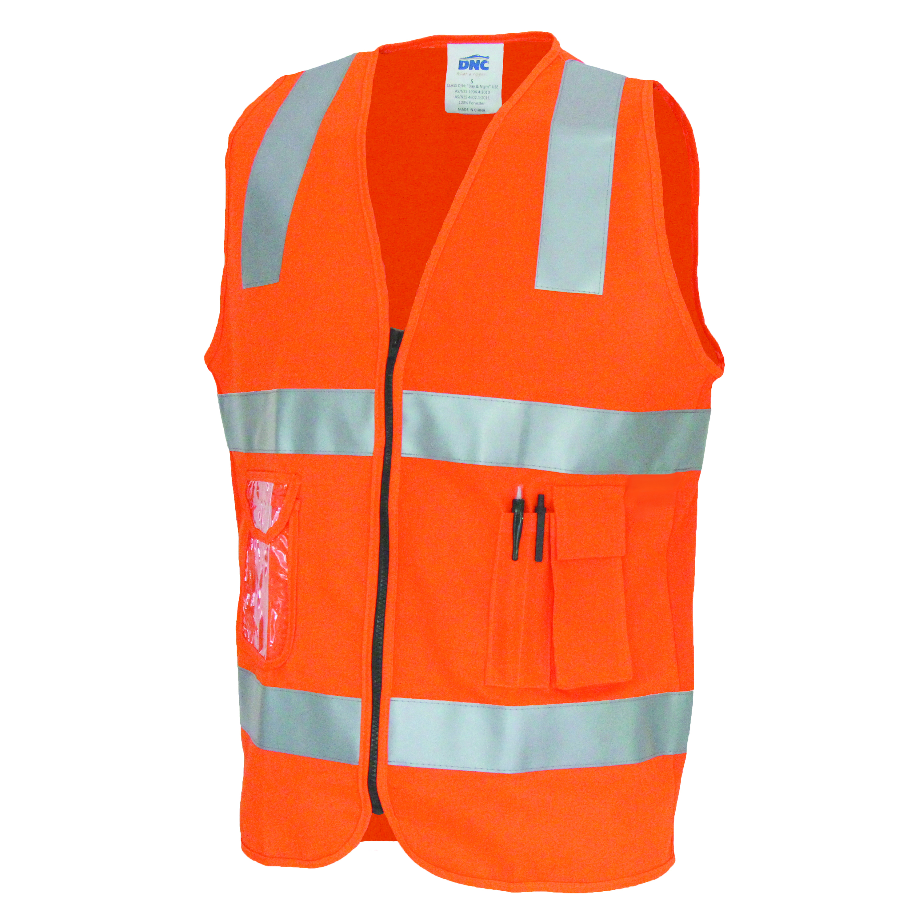 DNC Day-Night Side Panel Safety Vest with Generic R-Tape-DNC