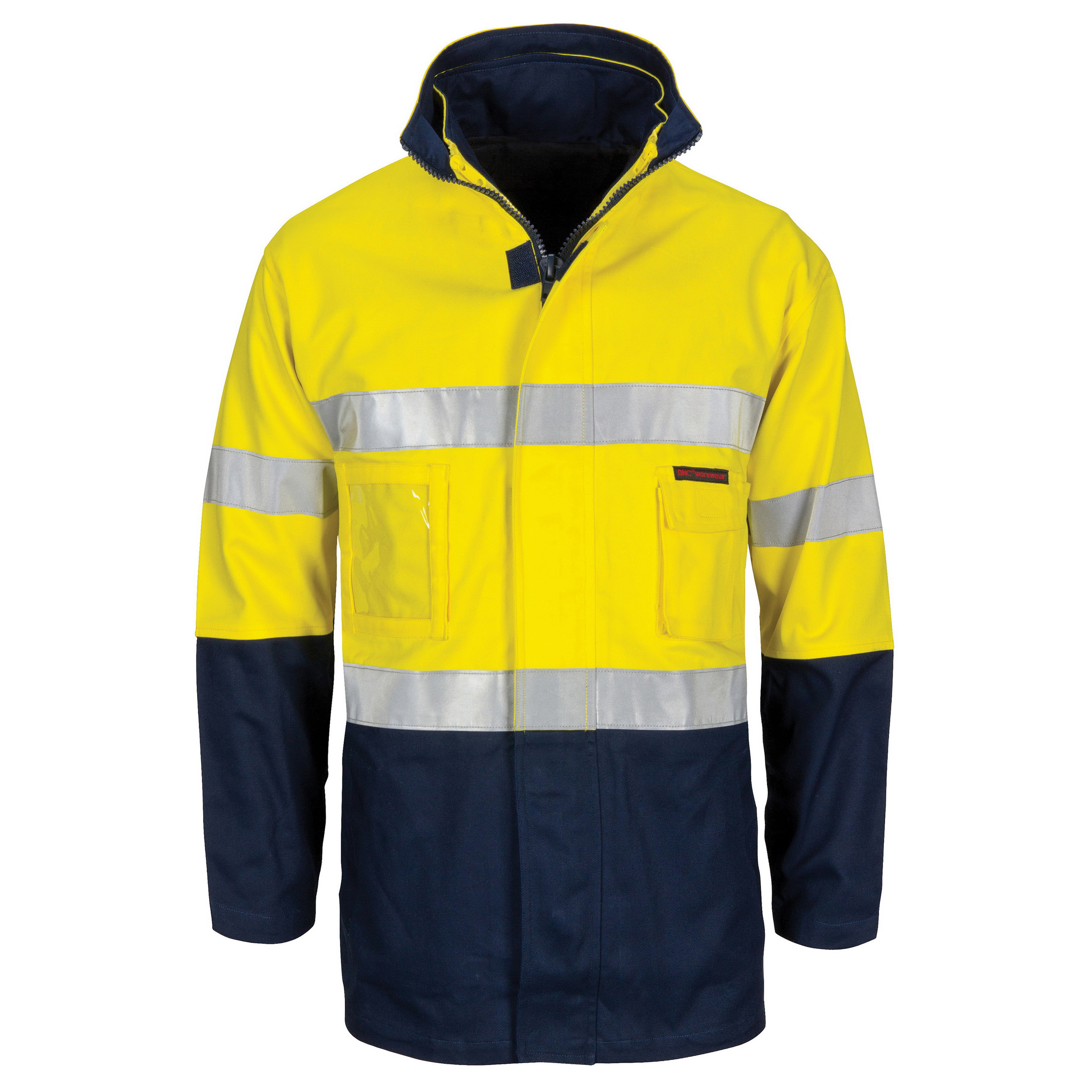 DNC HiVis 4 IN 1 Cotton Drill Jacket with Generic R-Tape-DNC