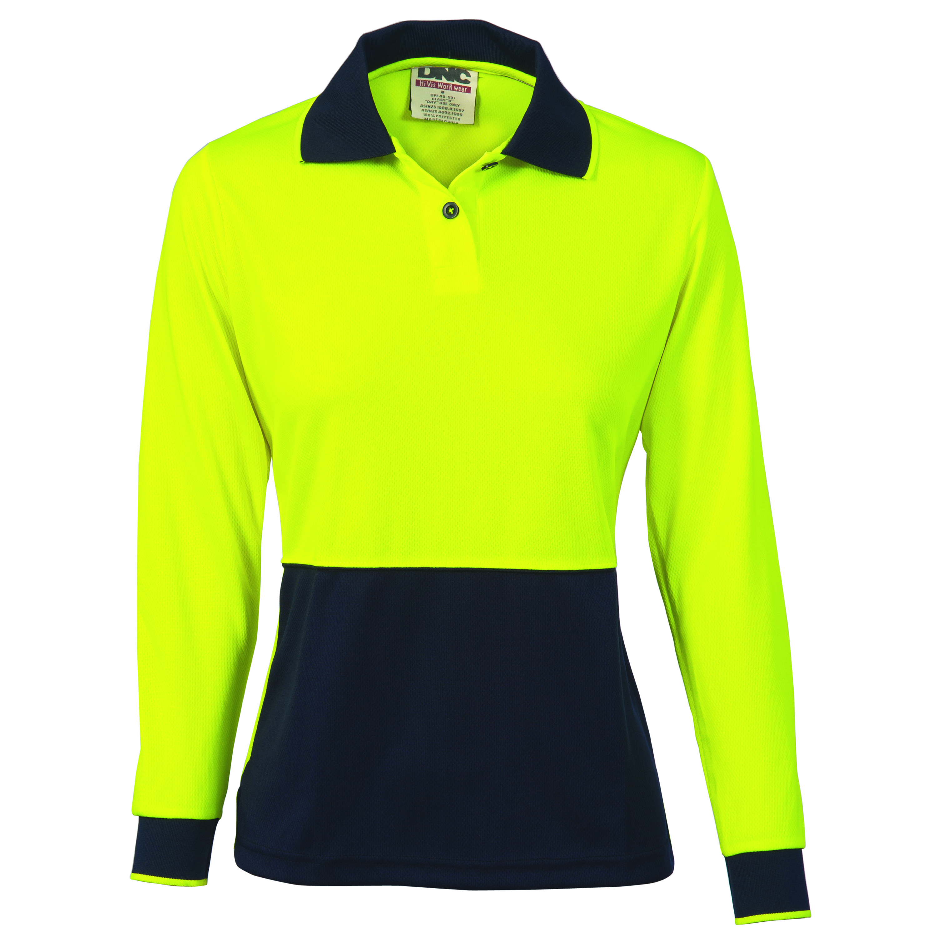 DNC Ladies HiVis Two Tone Polo Shirt - Long Sleeve-DNC