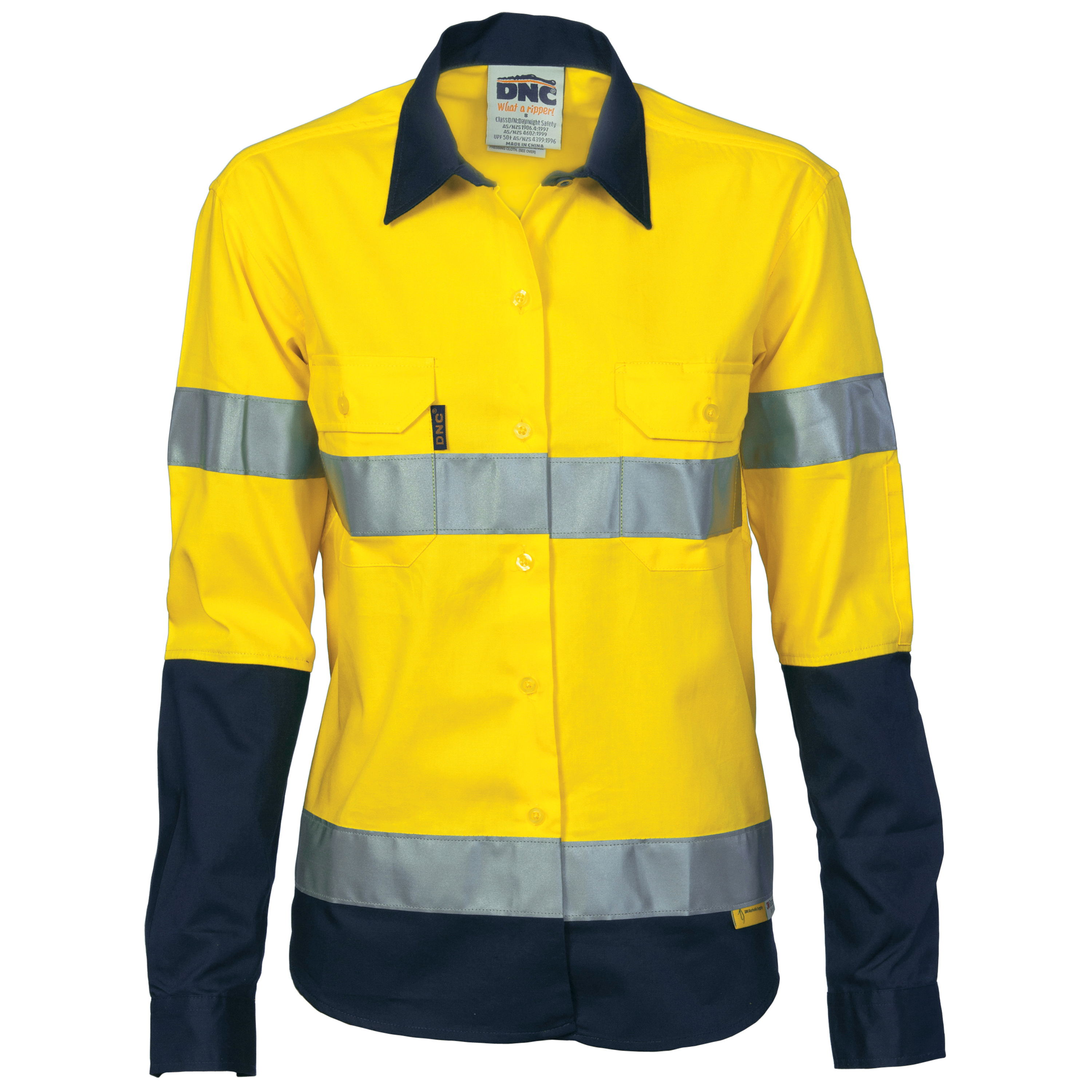 DNC Ladies HiVis Two Tone Drill Sh irt with 3M R-Tape - Long sleeve-DNC