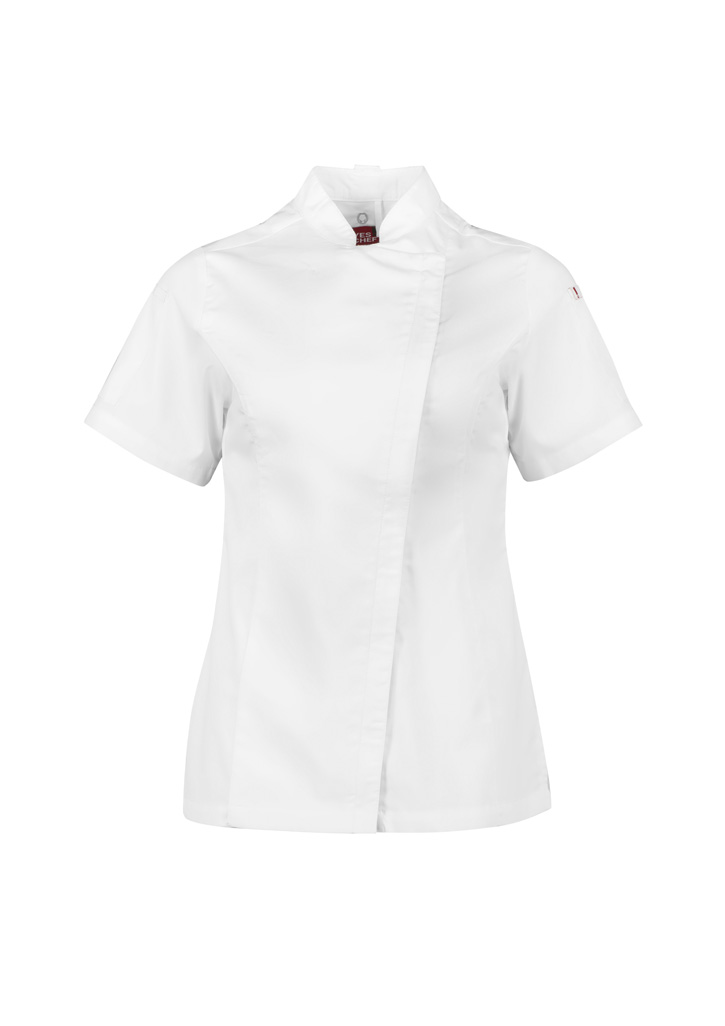 Biz Collection Womens Alfresco Short Sleeve Chef Jacket-Biz Collection