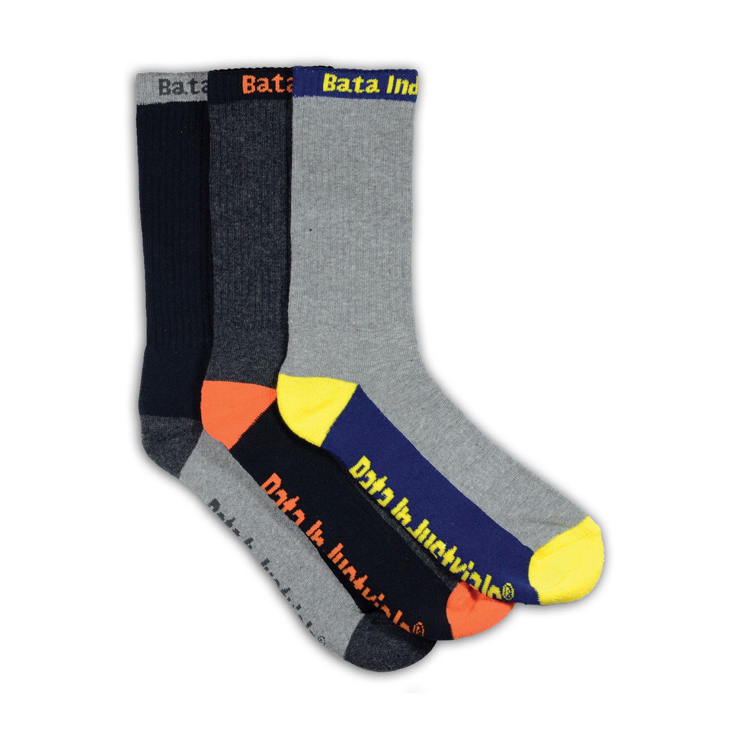 Bata Bright Socks - 3 Pack-Bata Industrials Footwear