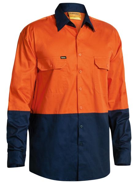 Bisley Hi Vis Cool Lightweight Shirt Long Sleeve-Bisley