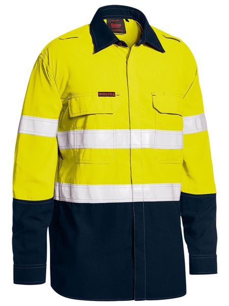 Bisley Tencate Tecasafe Plus 480 Taped Hi Vis Lightweight Fr Vented Shirt-Bisley