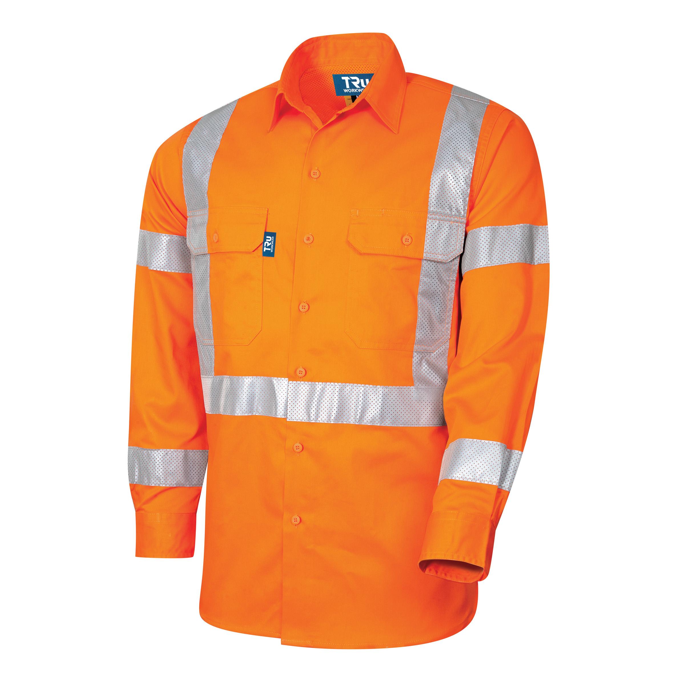 Tru Workwear Midweight Hi-Vis Cotton Drill Jacket With Reflective Tape-