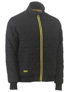 Diamond Quilted Bomber Jacket-Bisley