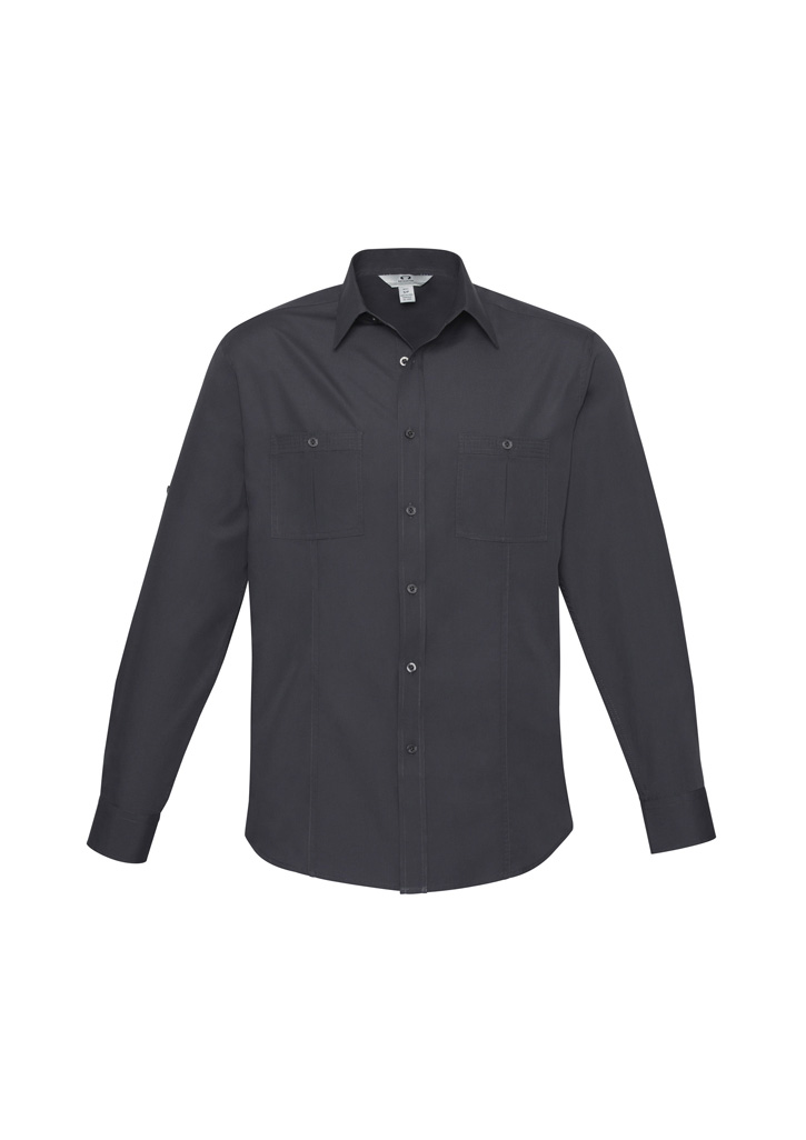 Biz Collection Mens Monaco Long Sleeve Shirt-Biz Collection