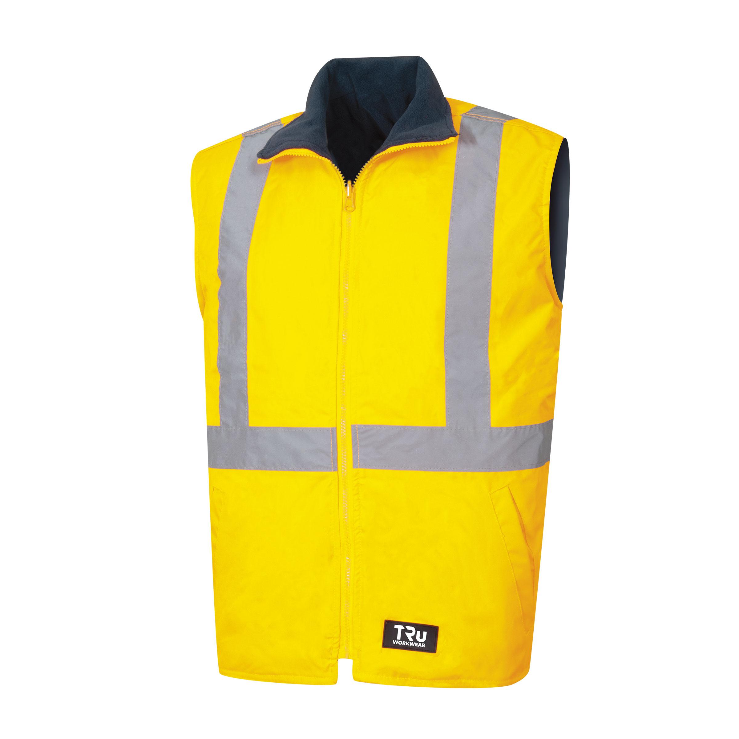 Tru Workwear Wet Weather Reversible Vest With Reflective Tape-Tru Workwear