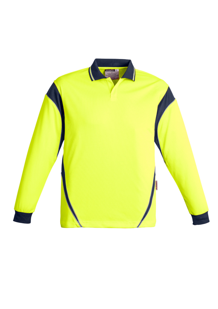 Syzmik Mens Hi Vis Aztec Long Sleeve Polo-