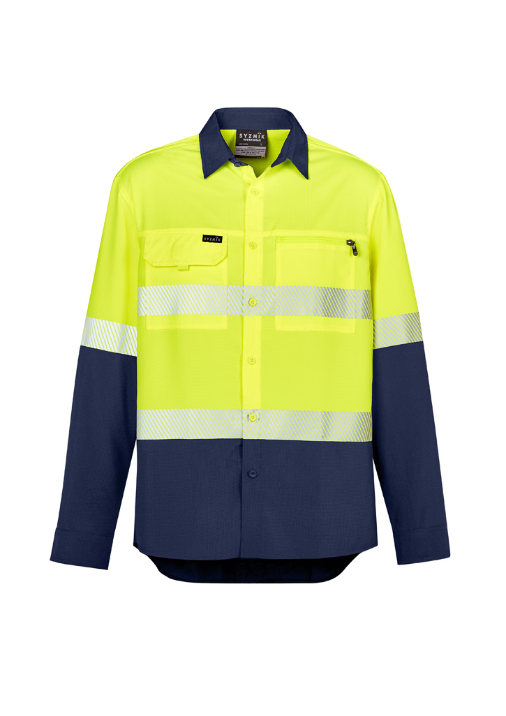 Syzmik Hi Vis Outdoor Segmented Tape Long Sleeve Shirt-Syzmik