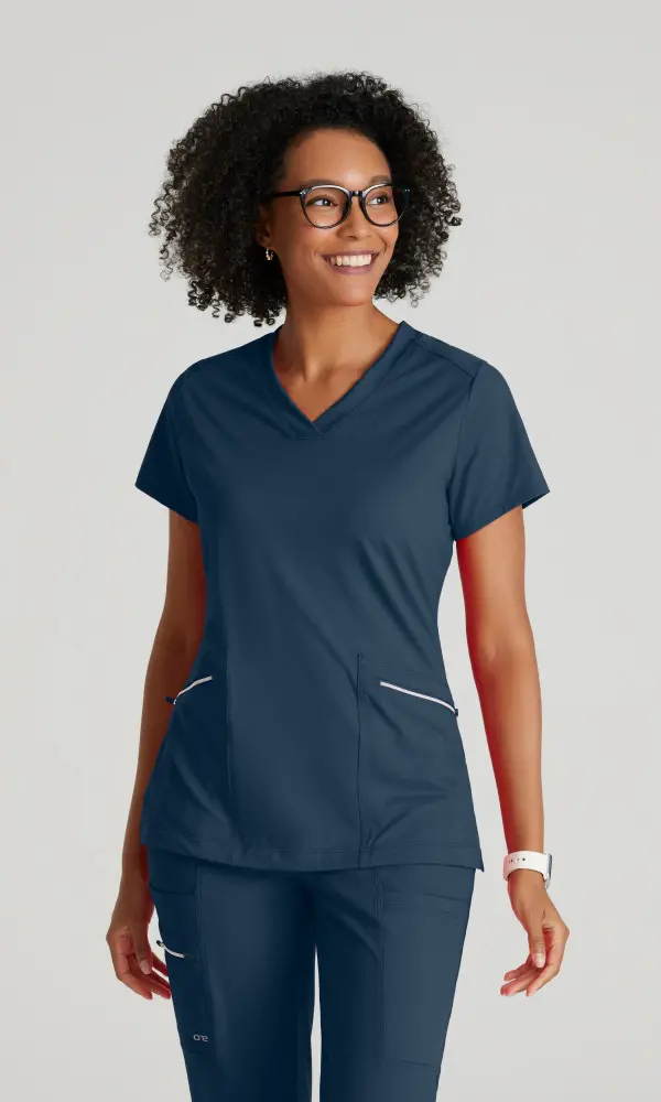 Barco One Performance Knit BOT209 NEW Victory Eco Friendly Zipper Pockets Knit Scrub Top-Barco One Performance Knit