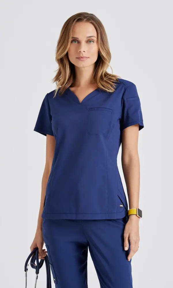 Greys Anatomy GRST136 Spandex Stretch Capri Tuck-in Uniform/Scrub Top-Greys Anatomy Spandex Stretch