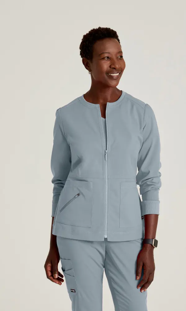 Greys Anatomy GRSW017 Spandex Stretch NEW Millie Zip Front Scrub Jacket-Greys Anatomy Spandex Stretch