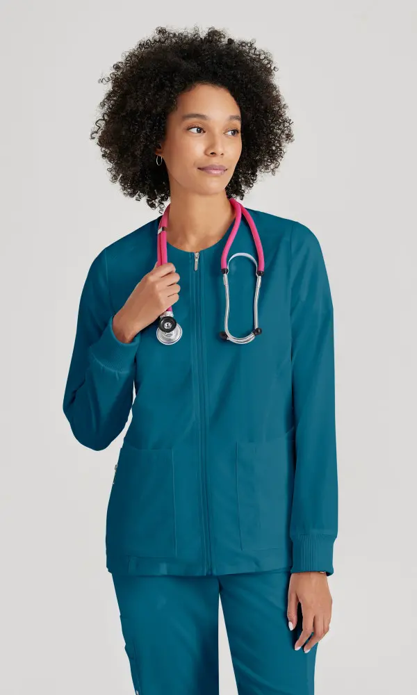 Greys Anatomy GRSW873 Spandex Stretch Gianna Warmup Scrub Jacket-Greys Anatomy Spandex Stretch