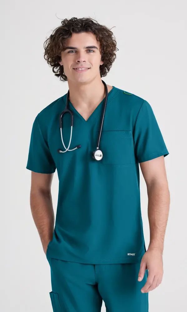 Grey&#8216;s Anatomy Evolve GSST179 Journey Men&#8216;s 1 Pocket Eco-Friendly Medical Scrub Top-Greys Anatomy Evolve