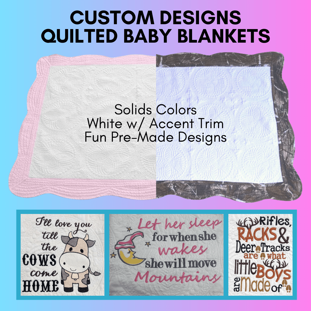 CUSTOM PRE-DESIGNED Quilted Heirloom Baby Blanket-The Scrub Shoppe