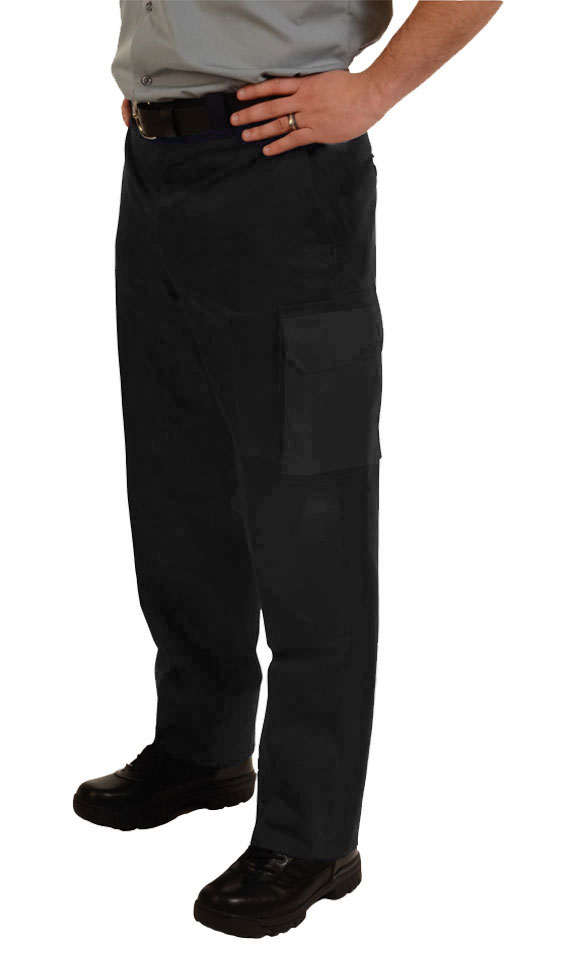 Black Duty Flex Waist Pants with Cargo Pockets-Derks Uniforms
