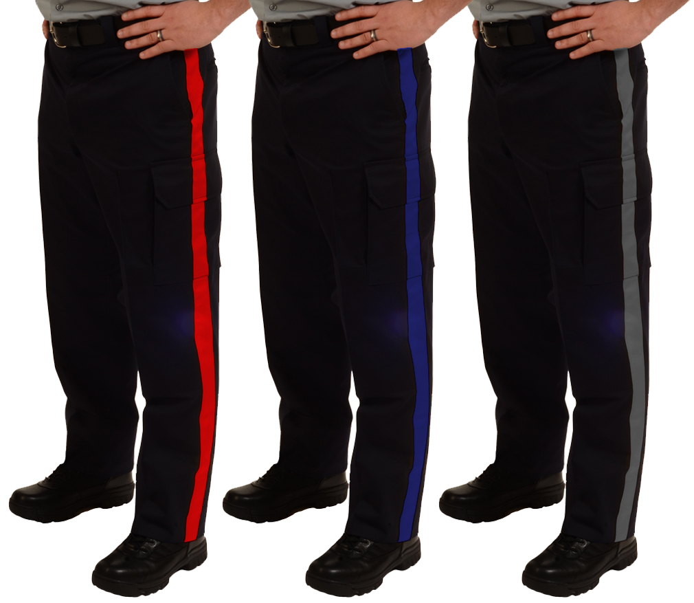 Striped Duty Flex Waist Pants with Cargo Pockets-Derks Uniforms