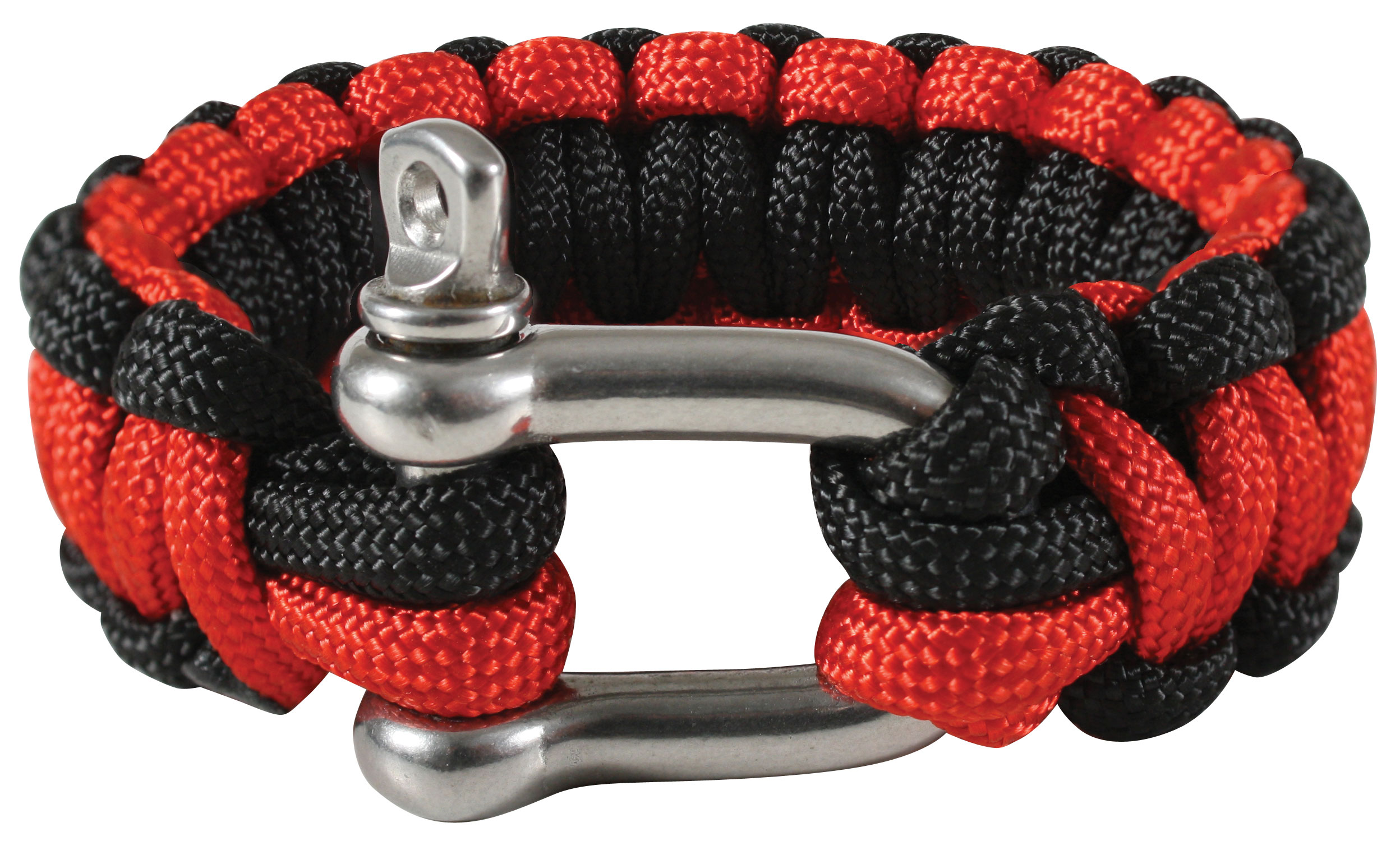 Thin Red Line Paracord Bracelet With D-Shackle-
