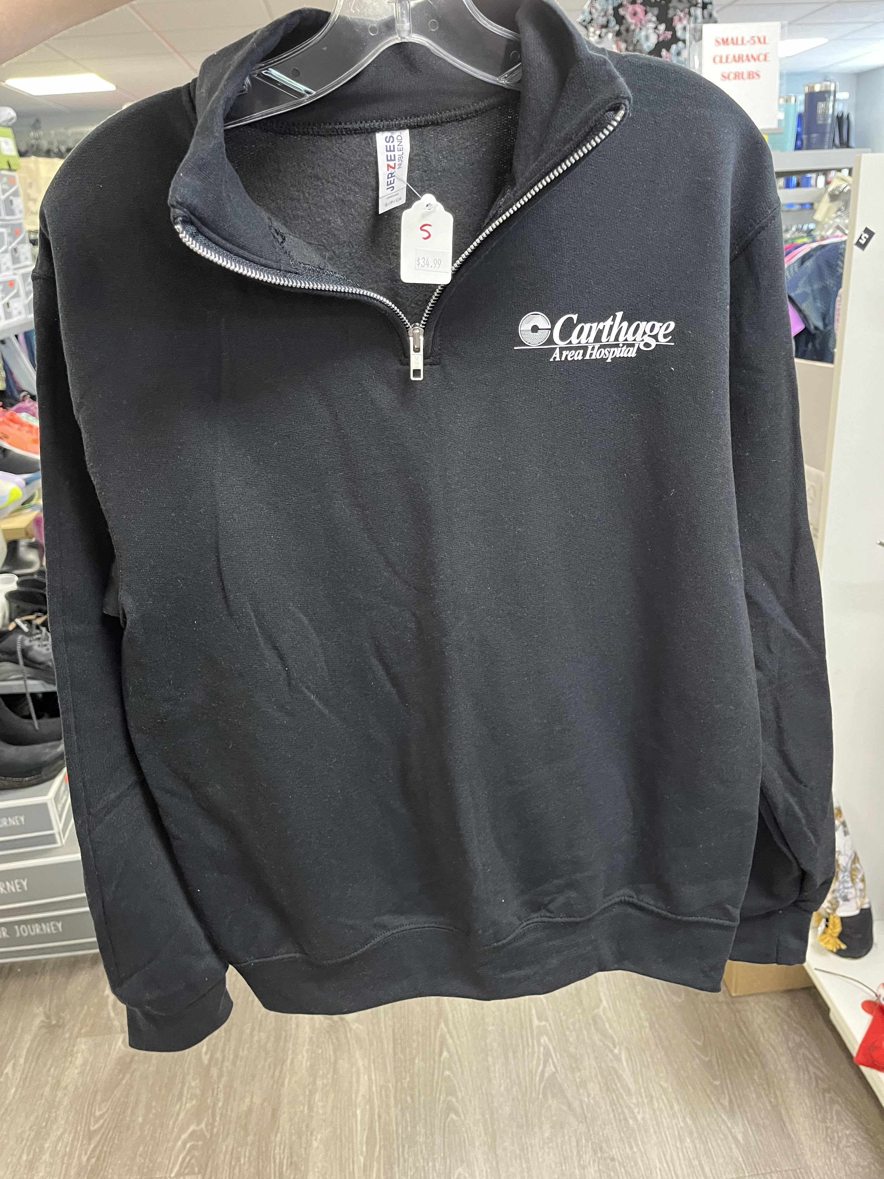 Carthage Black Zip Up -The Scrub Hub