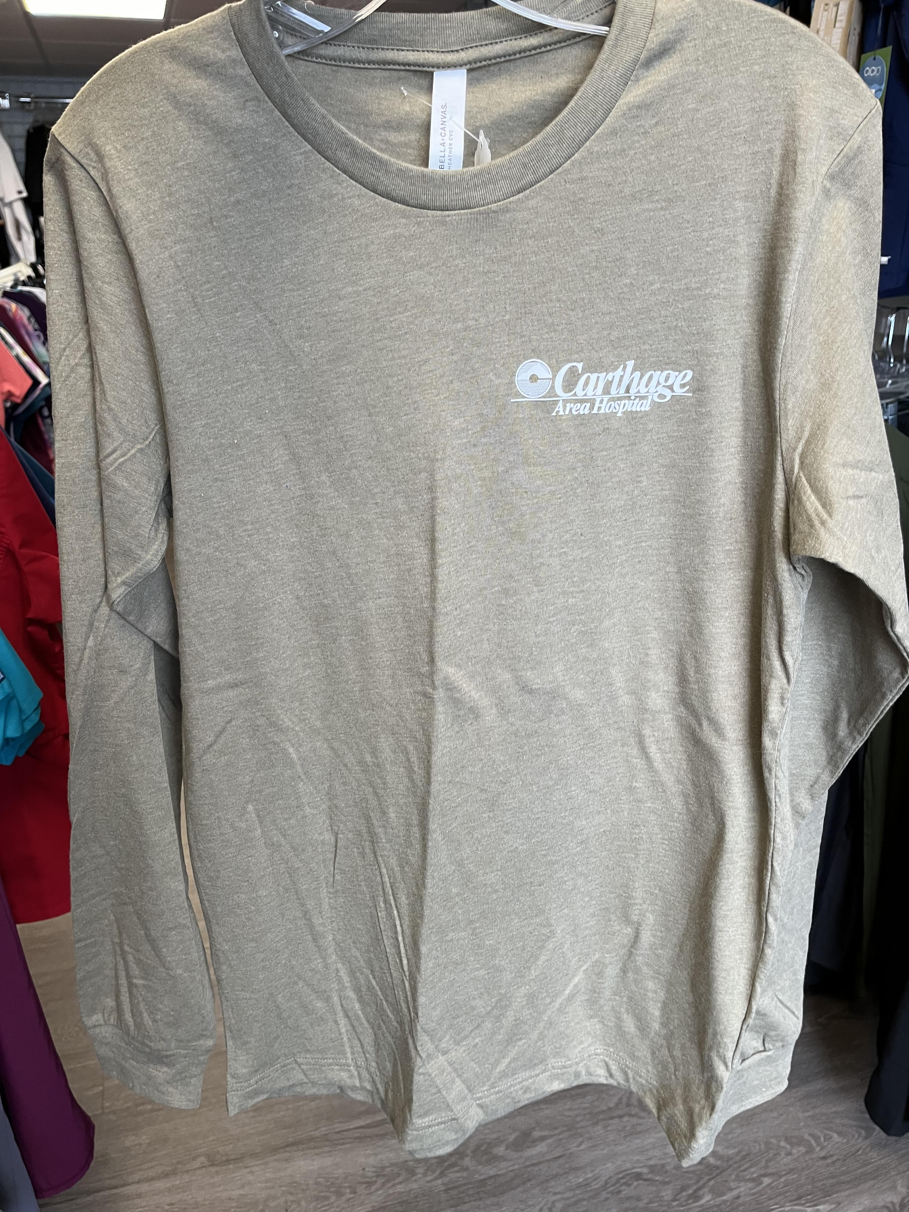 Carthage Long Sleeve Grey T shirt -The Scrub Hub