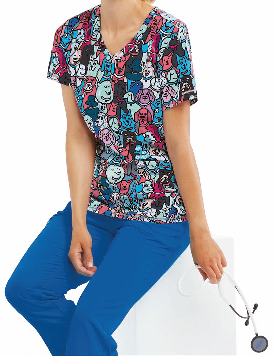 Skechers Printed Scrub Top SKT021-Skechers