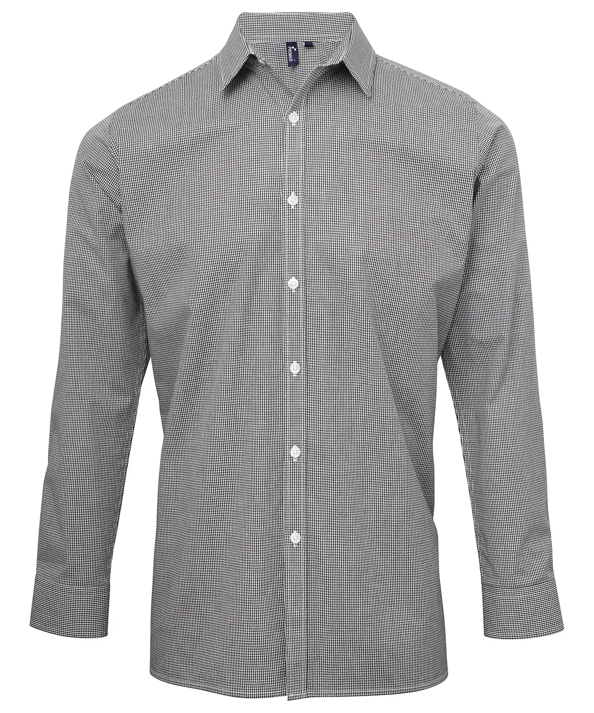 Microcheck &#40;Gingham&#41; long sleeve cotton shirt-Premier