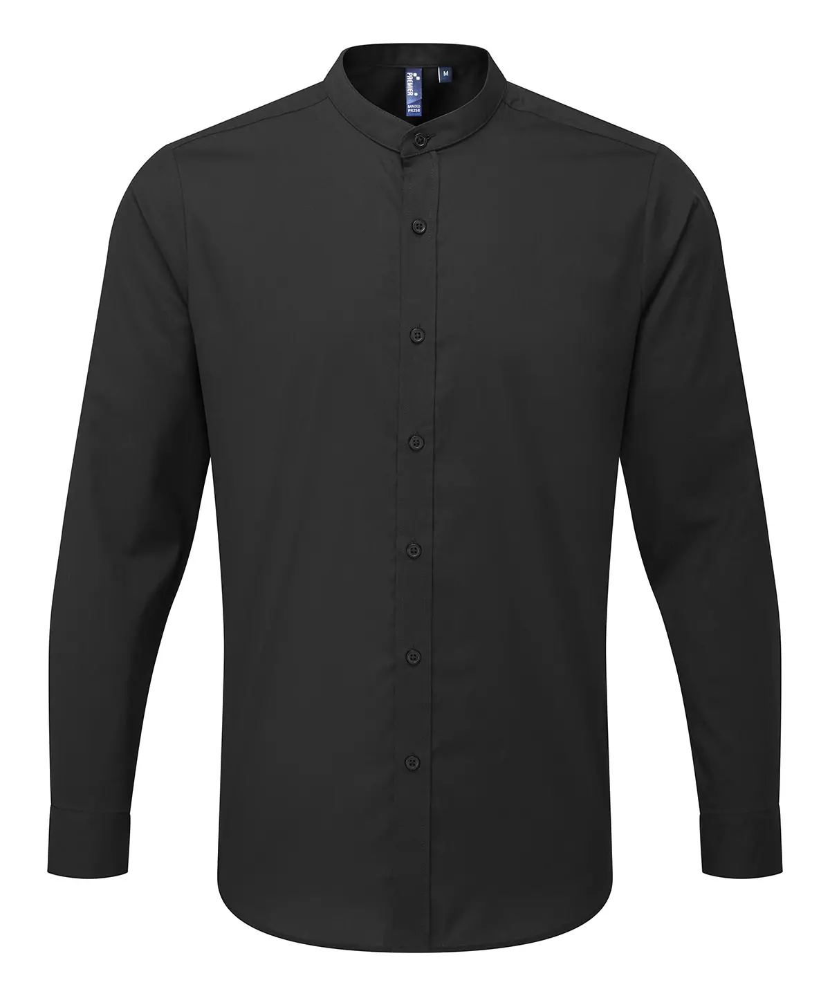 Banded collar grandad long sleeve shirt-Premier