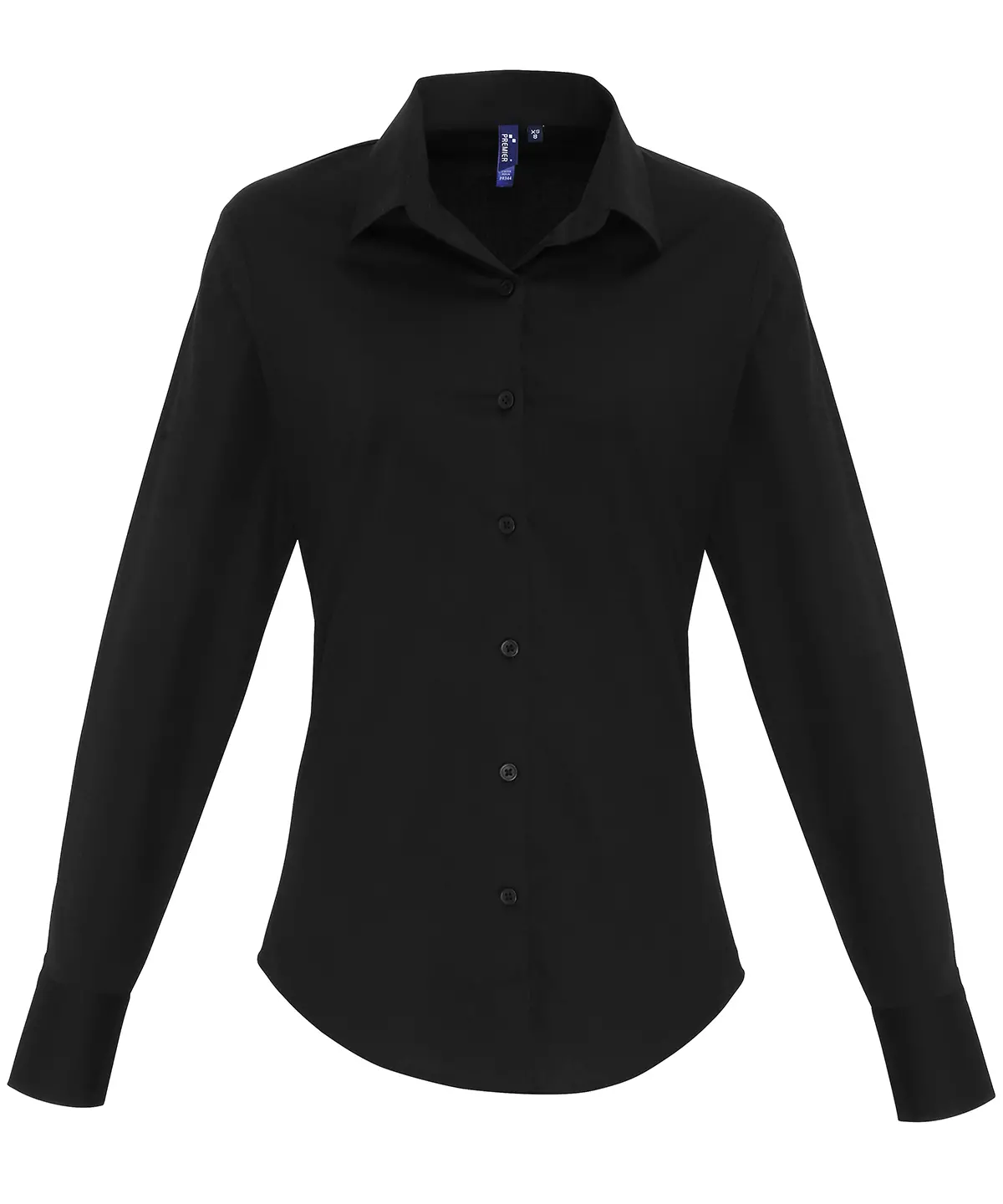 Women&#8216;s stretch fit cotton poplin long sleeve blouse-Premier