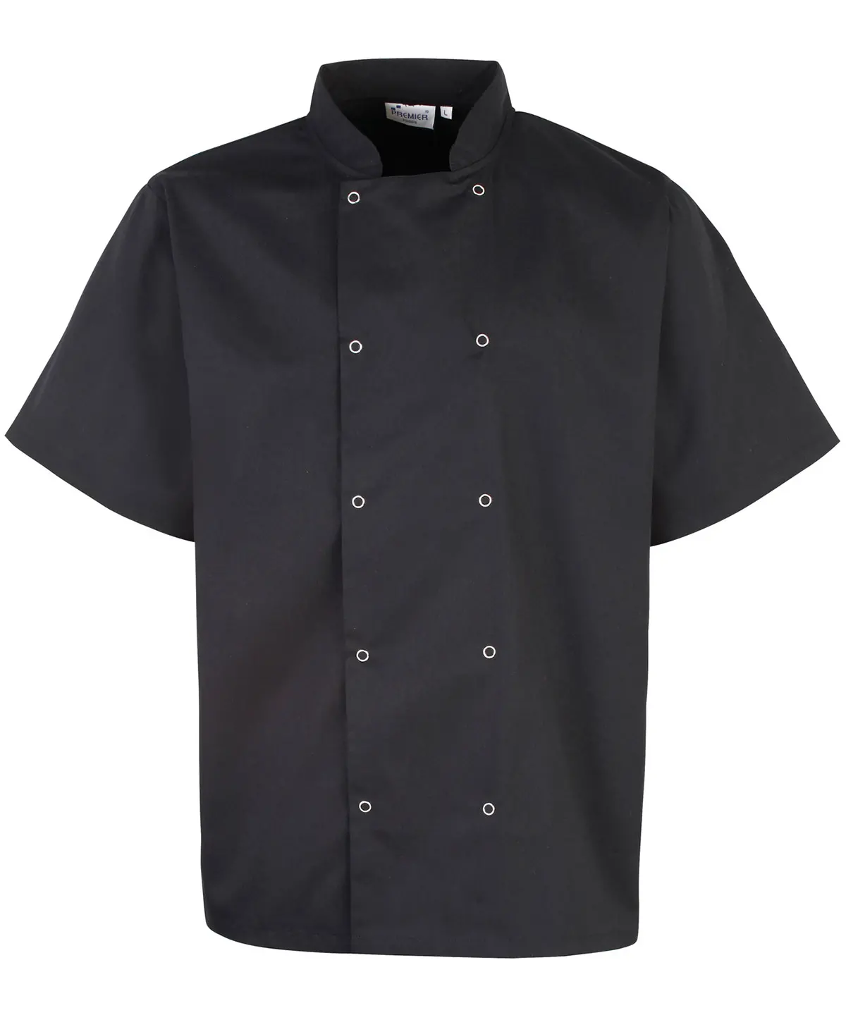 Studded front short sleeve chef&#39;s jacket-Premier