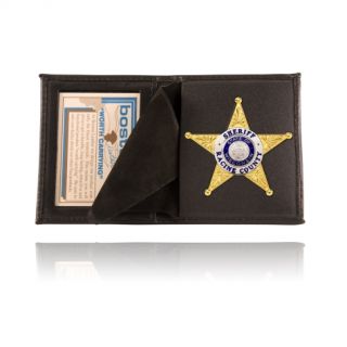 Book Style Badge Case-Boston Leather