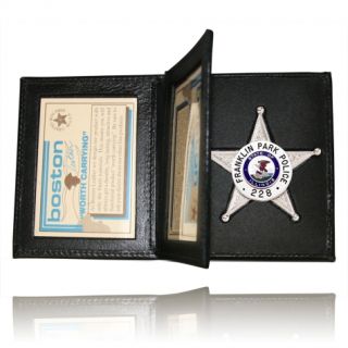 Badge Case With Double I.D. With Bli Cutout Ref-Boston Leather