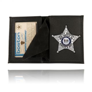 Book Style Badge Wallet-Boston Leather