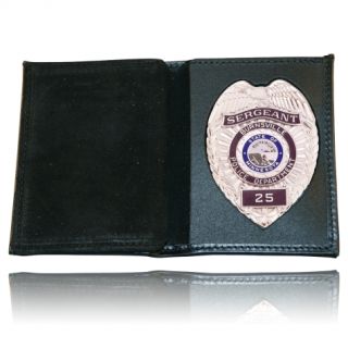 Book Style Badge Wallet w/ Vertical Cc Slots-Boston Leather