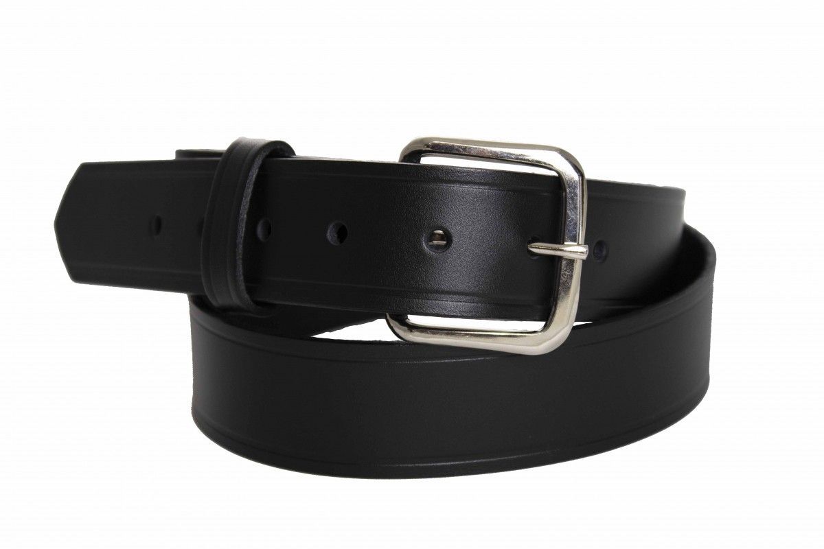 6606 BOSTON LEATHER 1.5 BLACK LEATHER OFF DUTY BELT BRASS/GOLD BUCKLE SIZE  28