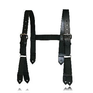 &#34;H&#34; Back Suspenders (Button) (Reflective) (3&#34; Longer)-Boston Leather