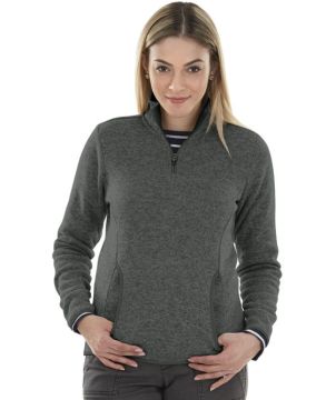 Womens Heathered Fleece Pullover-Charles River Apparel