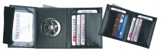 Leather Tri-Fold Wallet With Shield-Dutyman