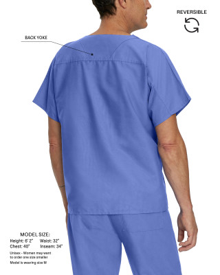 7502 Scrub Top Back View and detail