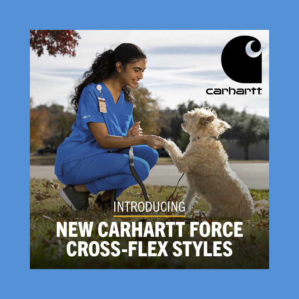 CARHARTT FORCE CROSS-FLEX MEDICAL SCRUBS KEEP YOU DRY!