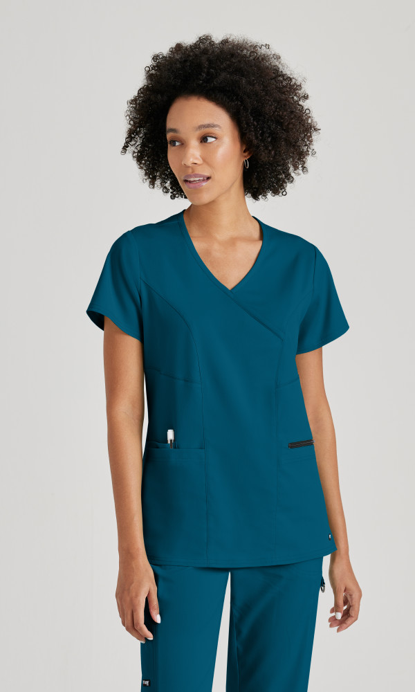 Greys Anatomy GRST001 Spandex Stretch Kim Hospital Uniform Top